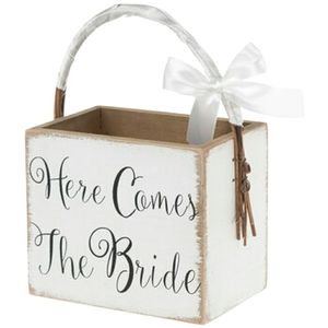 Wedding Flower Girl Wood Basket